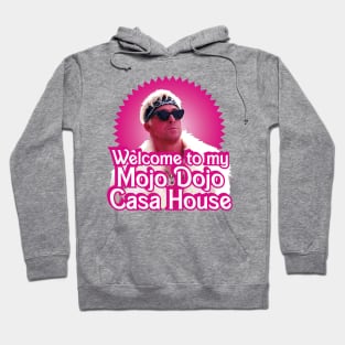 Mojo Dojo Casa House Barbenheimer meme in pink Hoodie